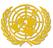 UN symbol in gold color