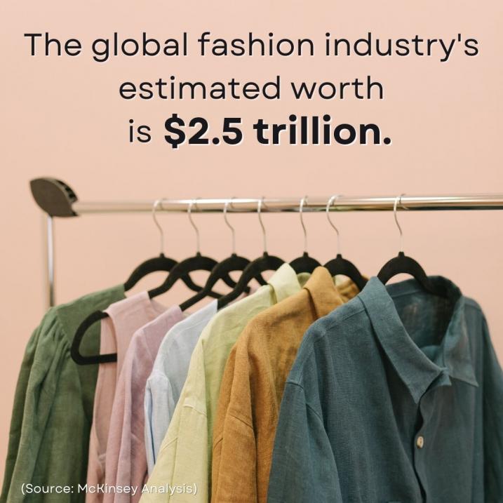 The global fashion industry's estimated worth is $2.5 trillion