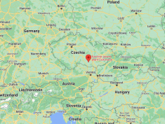 Dukovany nuclear power plant on map