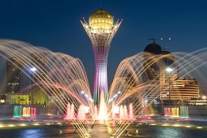 Place centrale d'Almaty au Kazakhstan