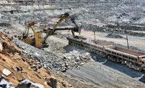 Huge excavator of coal in a mine